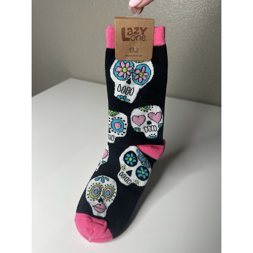 Lazy One Dead Tired Sugar Skull Socks Women’s Shoe Size 5-10